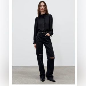 NEW WITH TAGS! never work black high waisted Zara